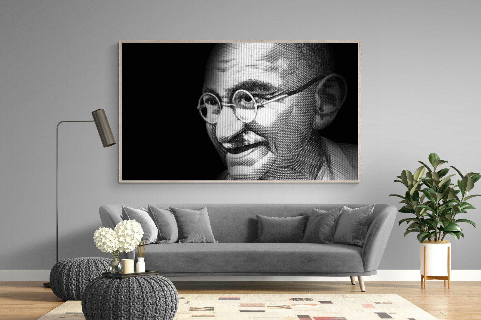 Ghandi-Wall_Art-220 x 130cm-Mounted Canvas-Wood-Pixalot