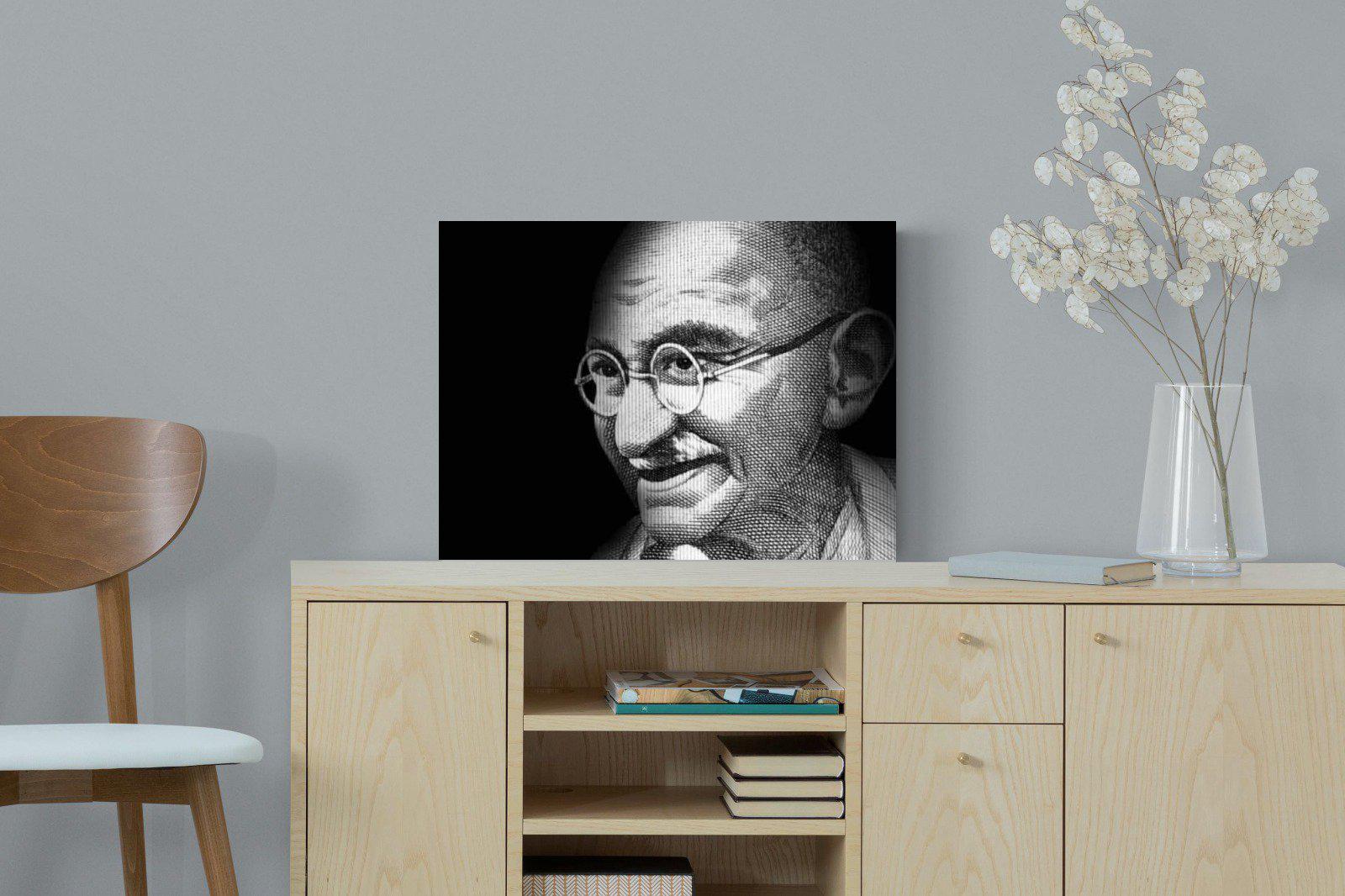 Ghandi-Wall_Art-60 x 45cm-Mounted Canvas-No Frame-Pixalot