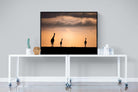 Giraffe Silhouette-Wall_Art-120 x 90cm-Mounted Canvas-Black-Pixalot