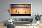 Giraffe Silhouette-Wall_Art-220 x 130cm-Mounted Canvas-White-Pixalot