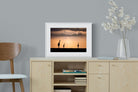Giraffe Silhouette-Wall_Art-60 x 45cm-Framed Print-White-Pixalot