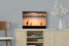 Giraffe Silhouette-Wall_Art-60 x 45cm-Mounted Canvas-No Frame-Pixalot
