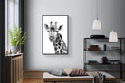 Giraffe Spa-Wall_Art-100 x 150cm-Mounted Canvas-Black-Pixalot