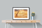 Giraffe Sunset-Wall_Art-80 x 60cm-Framed Print-Black-Pixalot