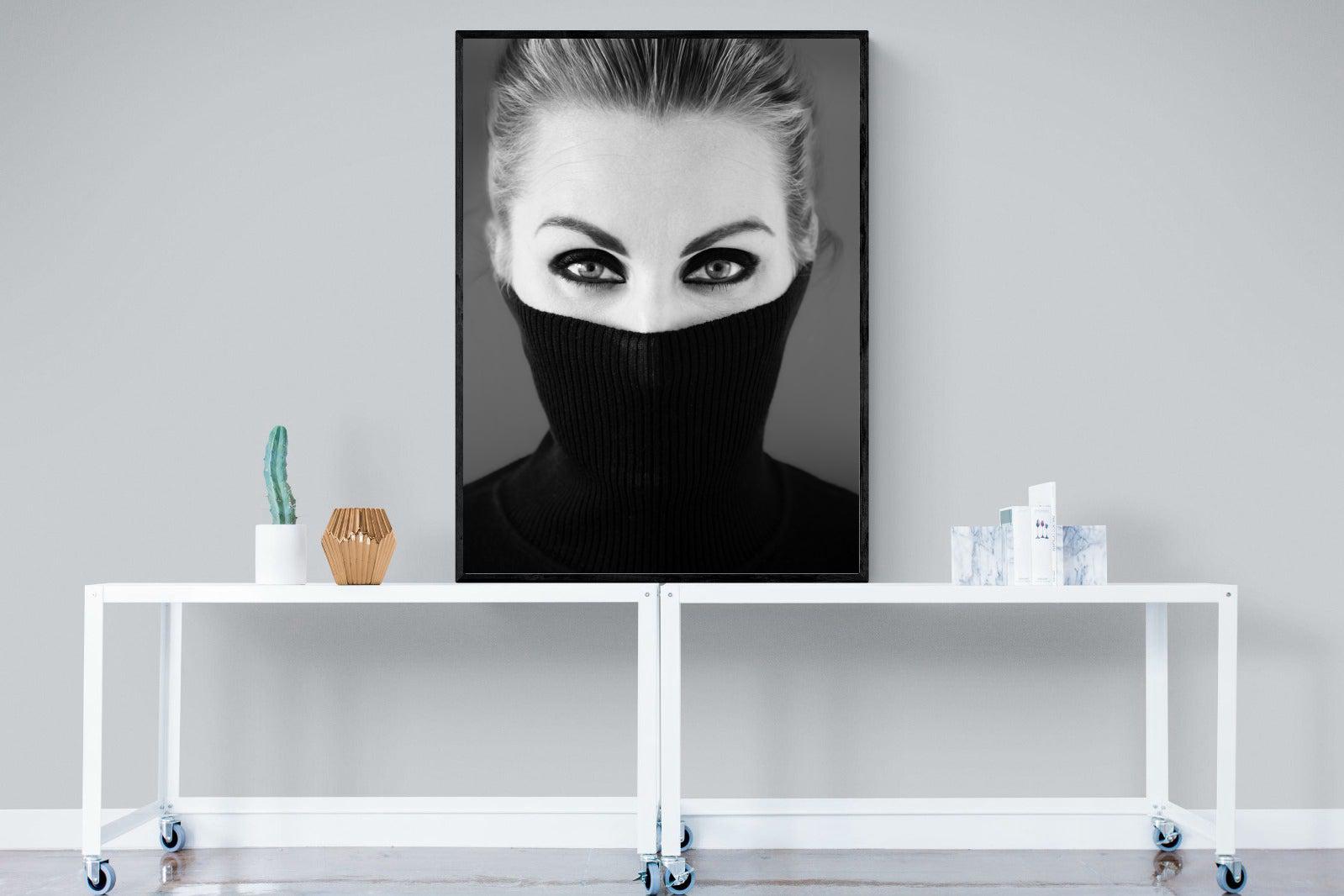 Girl in Black-Wall_Art-90 x 120cm-Mounted Canvas-Black-Pixalot