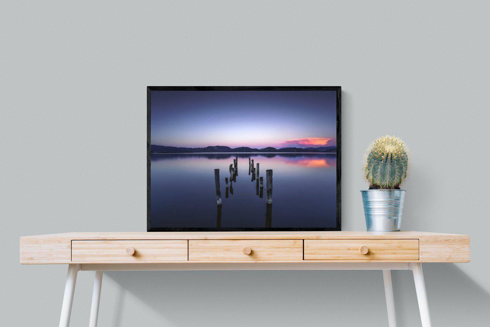 Glassy Lake-Wall_Art-80 x 60cm-Mounted Canvas-Black-Pixalot