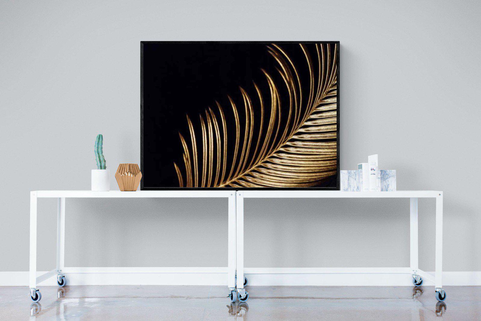 Gold Frond-Wall_Art-120 x 90cm-Mounted Canvas-Black-Pixalot