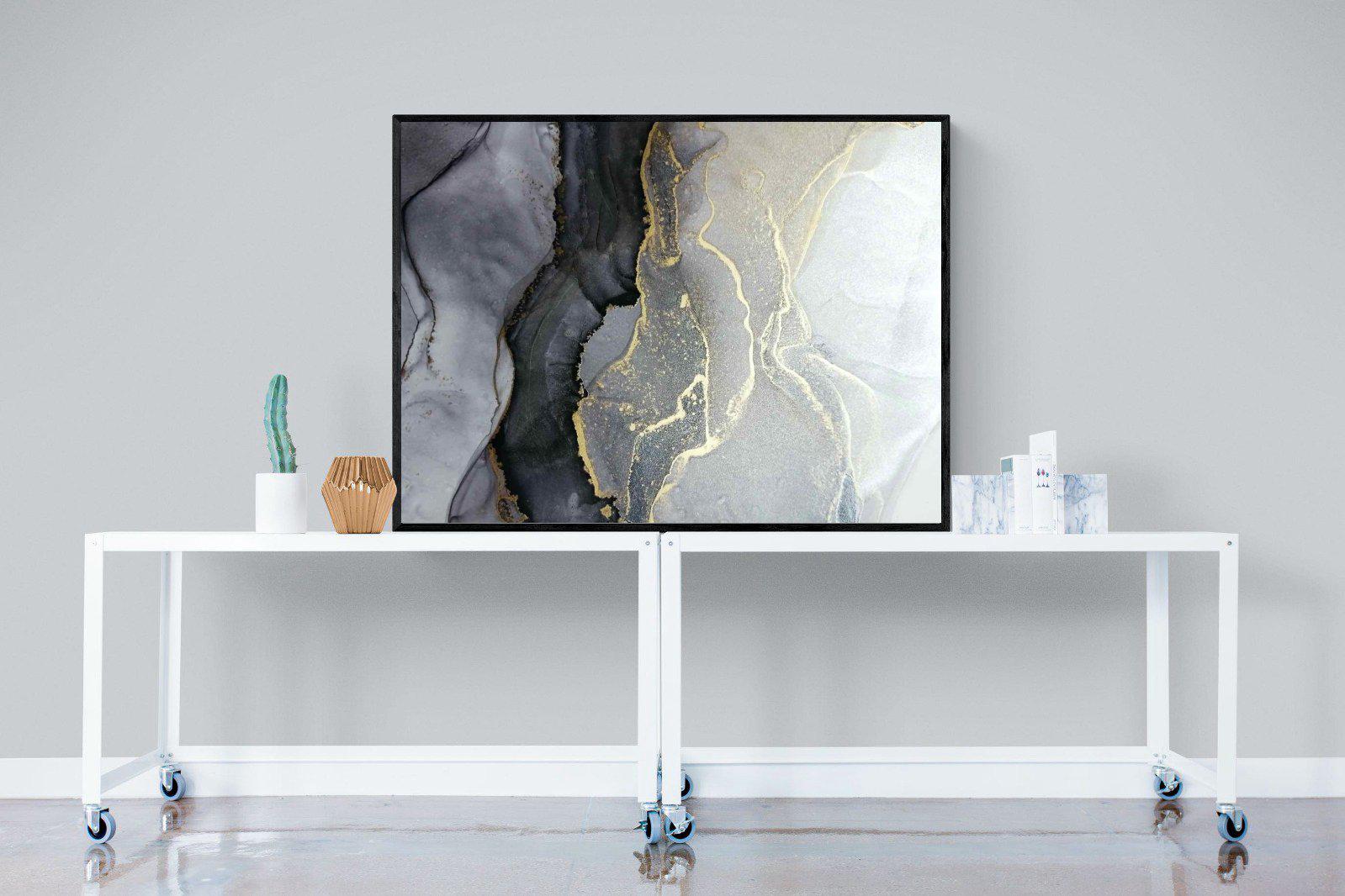 Gold Thread-Wall_Art-120 x 90cm-Mounted Canvas-Black-Pixalot