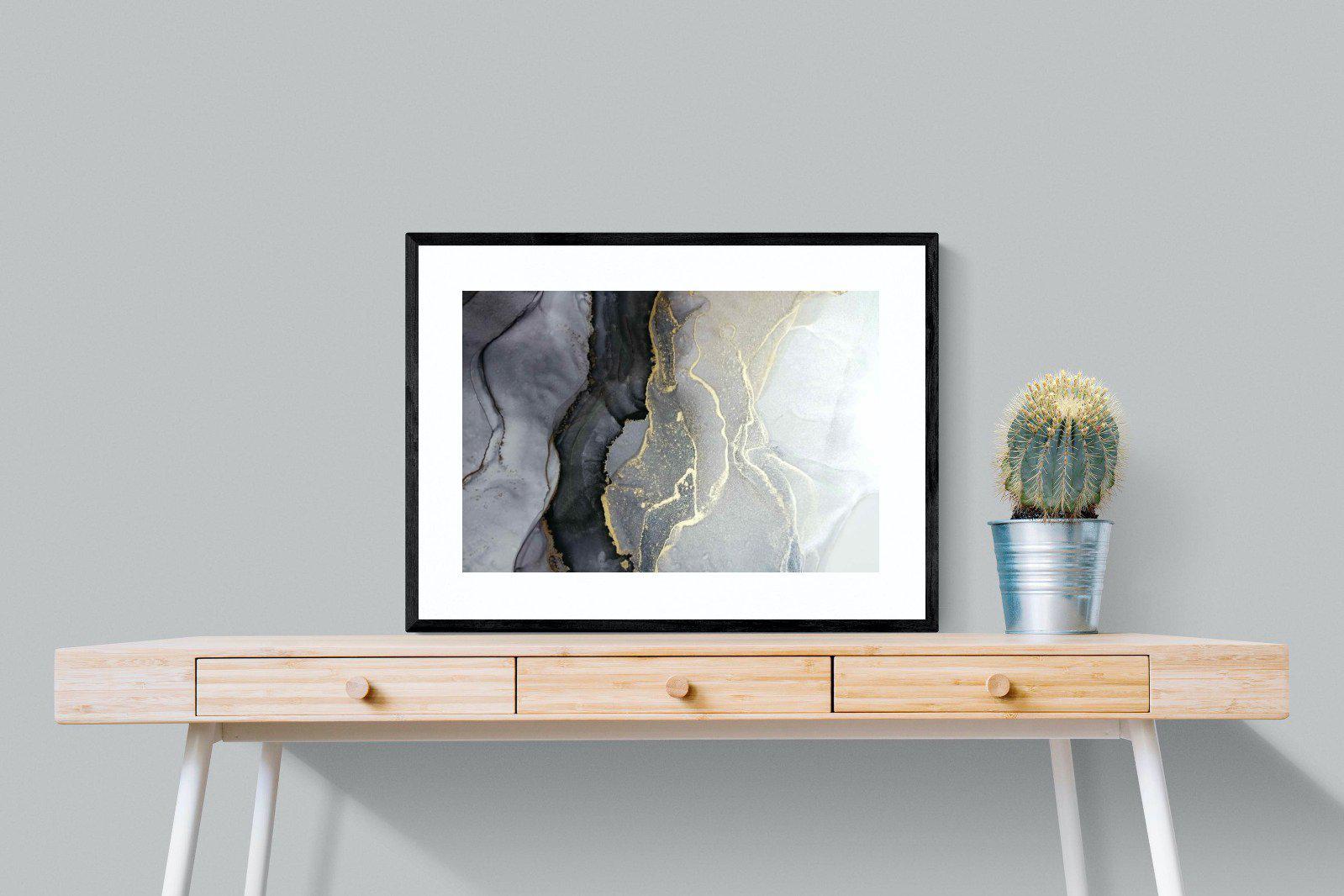 Gold Thread-Wall_Art-80 x 60cm-Framed Print-Black-Pixalot