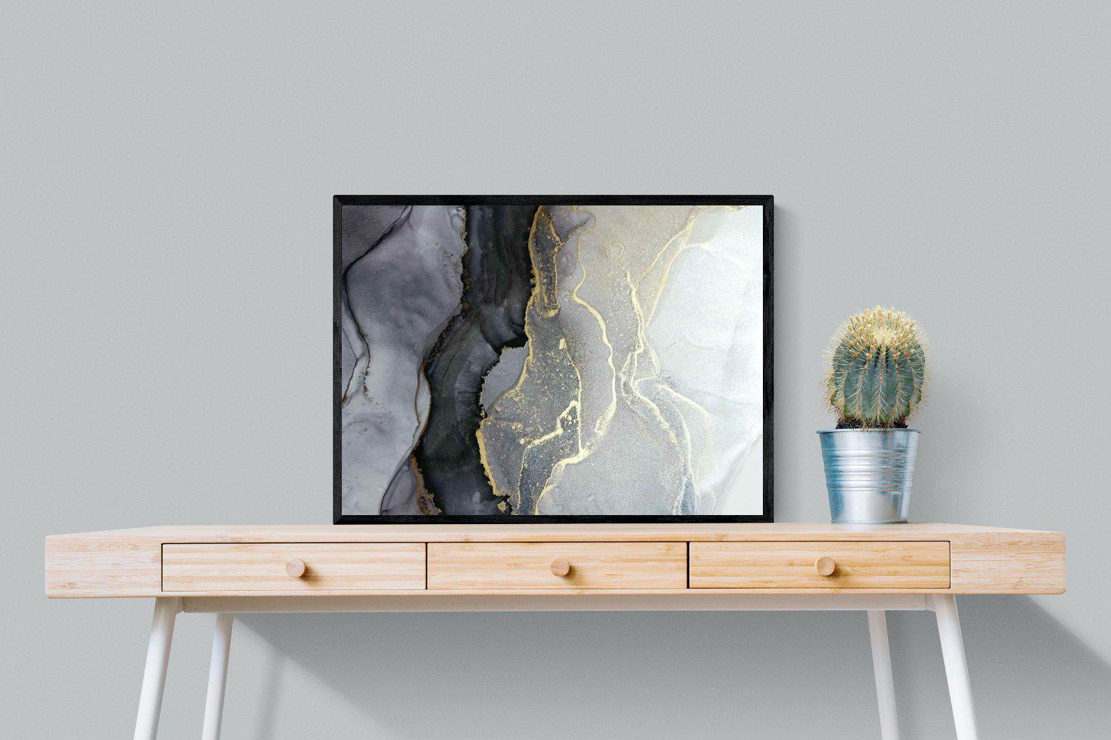 Gold Thread-Wall_Art-80 x 60cm-Mounted Canvas-Black-Pixalot