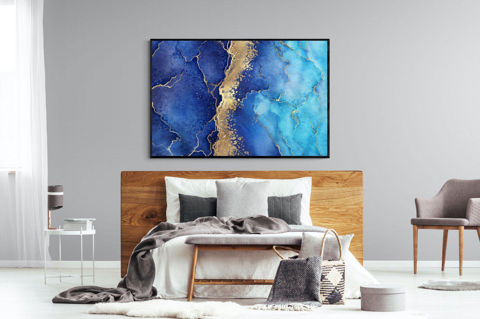 Golden Veins-Wall_Art-150 x 100cm-Mounted Canvas-Black-Pixalot