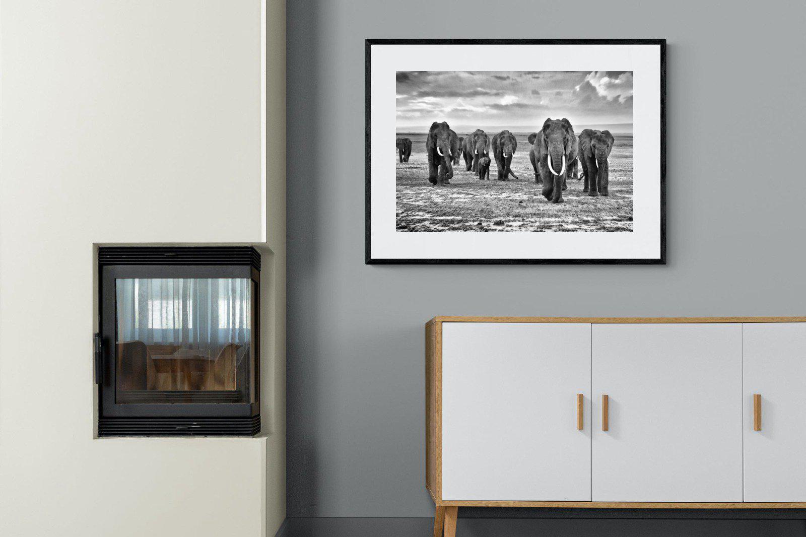 Great Tuskers-Wall_Art-100 x 75cm-Framed Print-Black-Pixalot