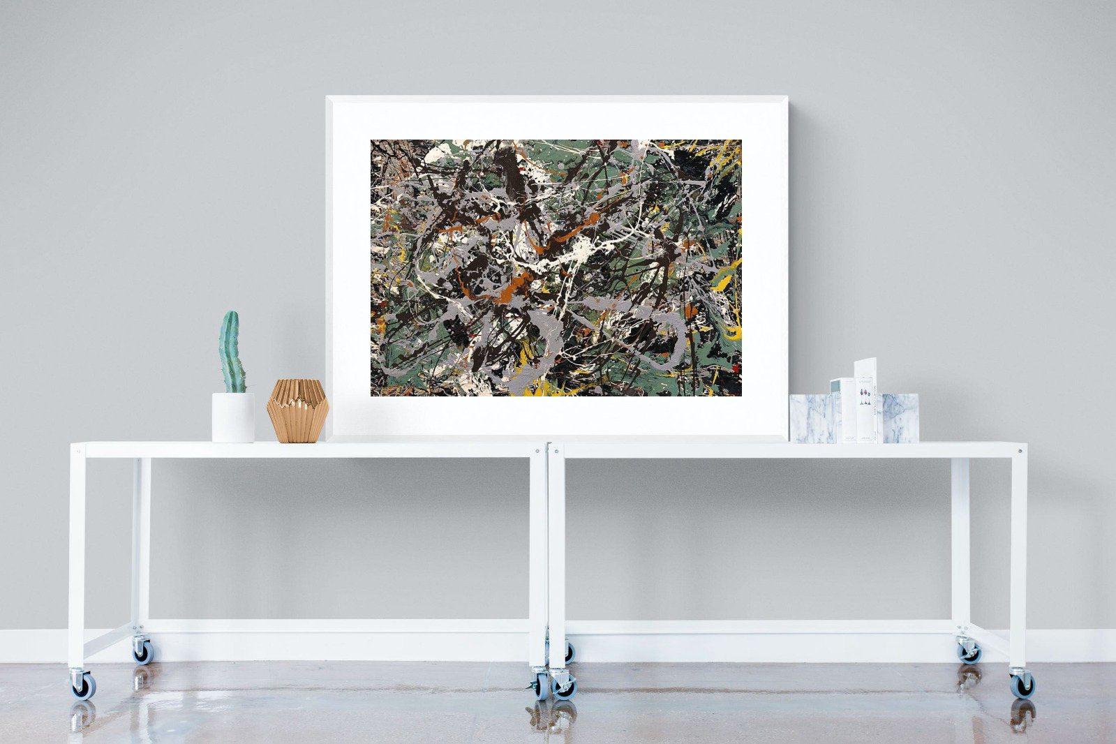 Green Silver-Wall_Art-120 x 90cm-Framed Print-White-Pixalot