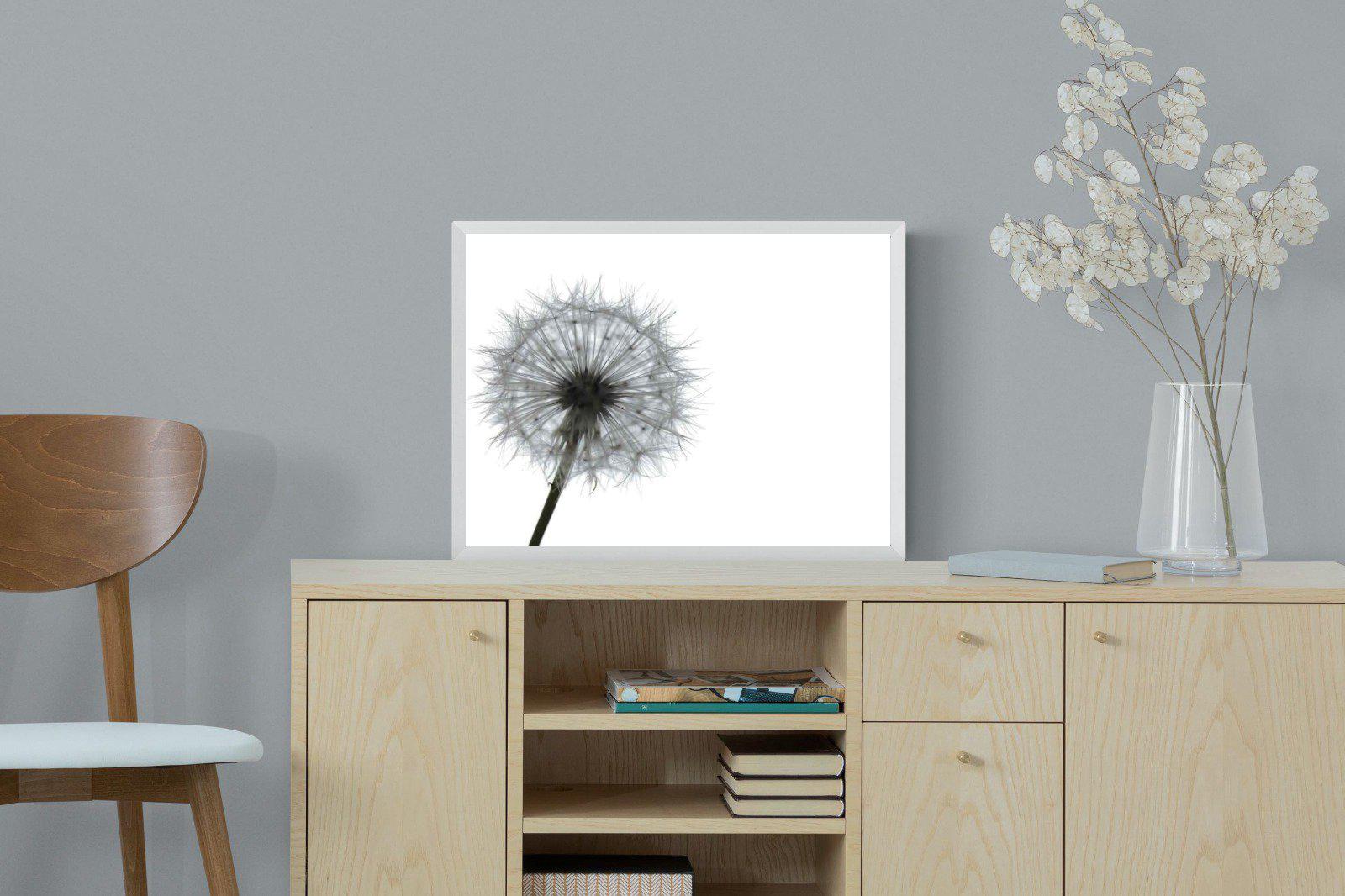 Grey Dandelion-Wall_Art-60 x 45cm-Mounted Canvas-White-Pixalot