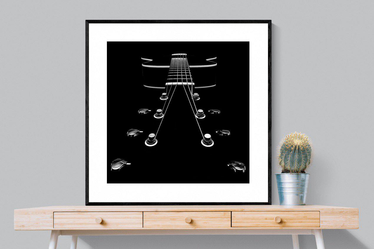 Guitar-Wall_Art-100 x 100cm-Framed Print-Black-Pixalot