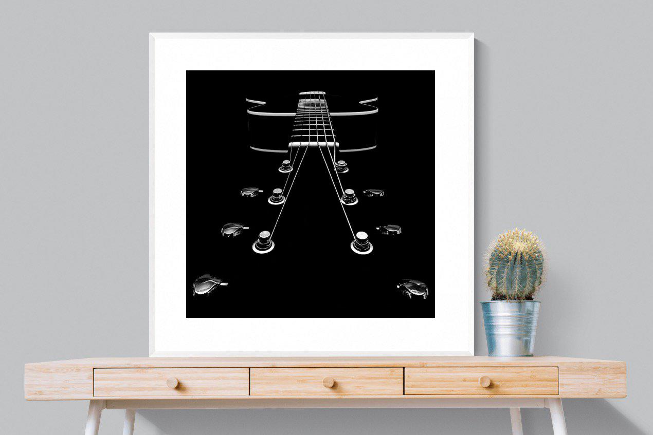 Guitar-Wall_Art-100 x 100cm-Framed Print-White-Pixalot