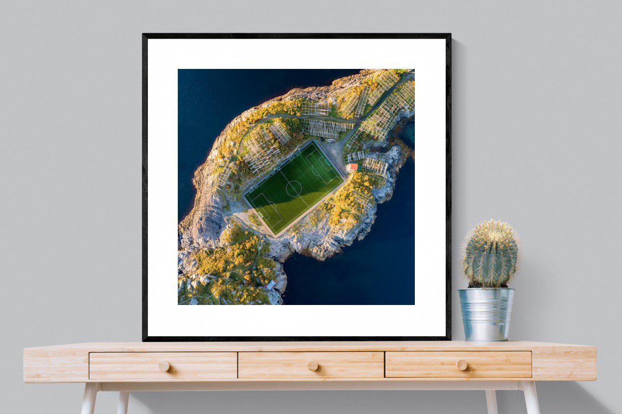 Henningsvaer-Wall_Art-100 x 100cm-Framed Print-Black-Pixalot