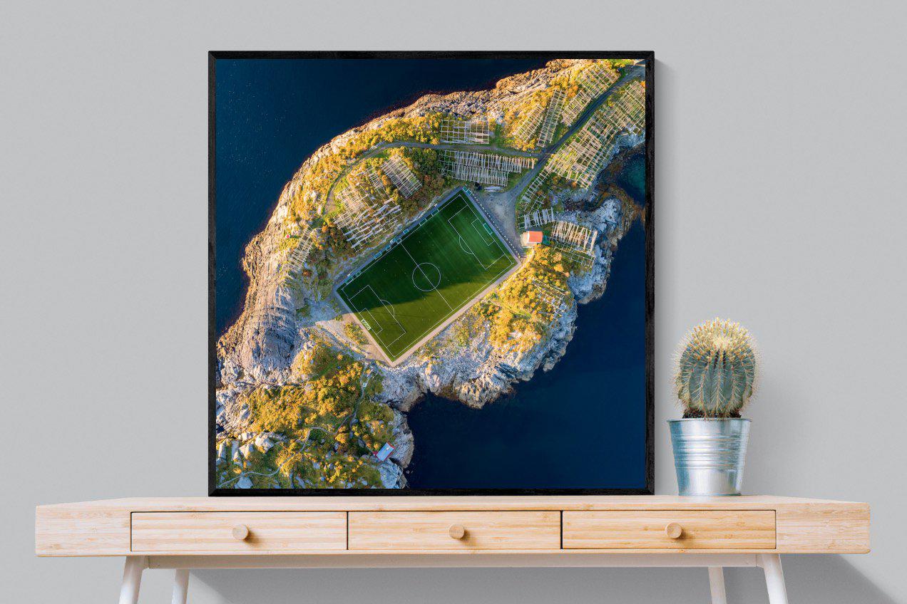 Henningsvaer-Wall_Art-100 x 100cm-Mounted Canvas-Black-Pixalot