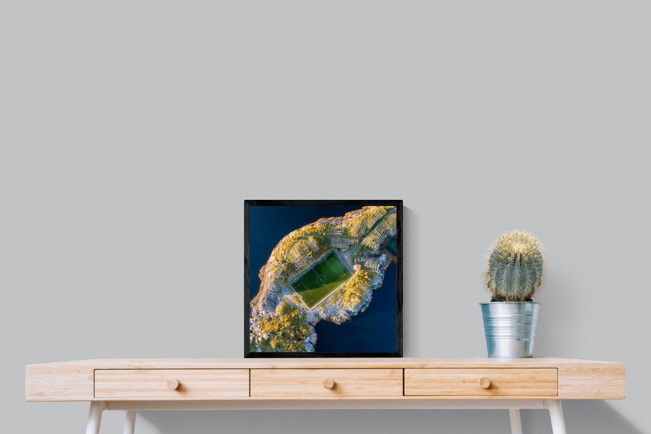 Henningsvaer-Wall_Art-50 x 50cm-Mounted Canvas-Black-Pixalot