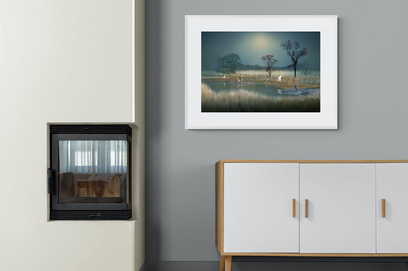 Hidden Calm-Wall_Art-100 x 75cm-Framed Print-White-Pixalot