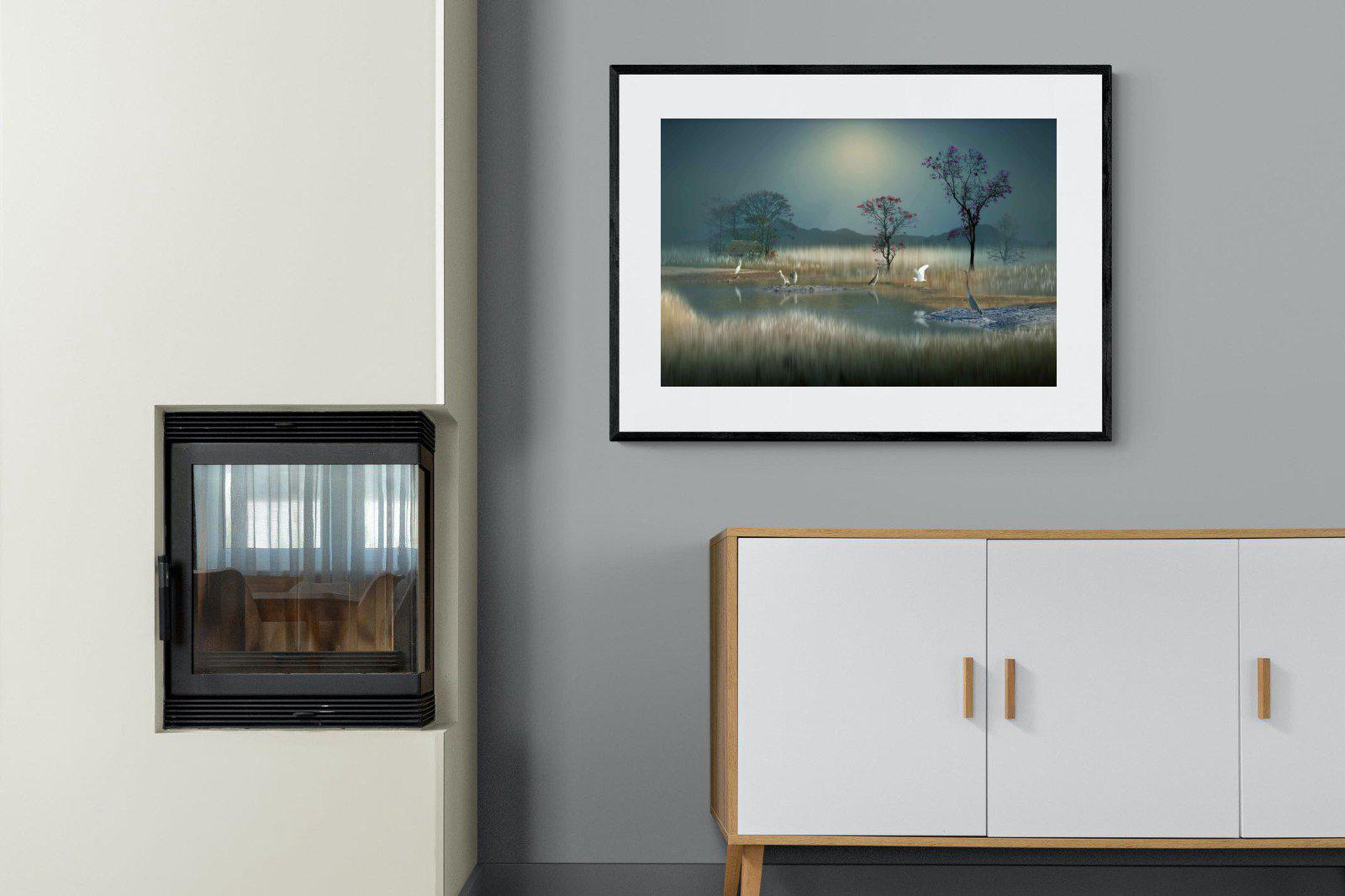 Hidden Calm-Wall_Art-100 x 75cm-Framed Print-Black-Pixalot