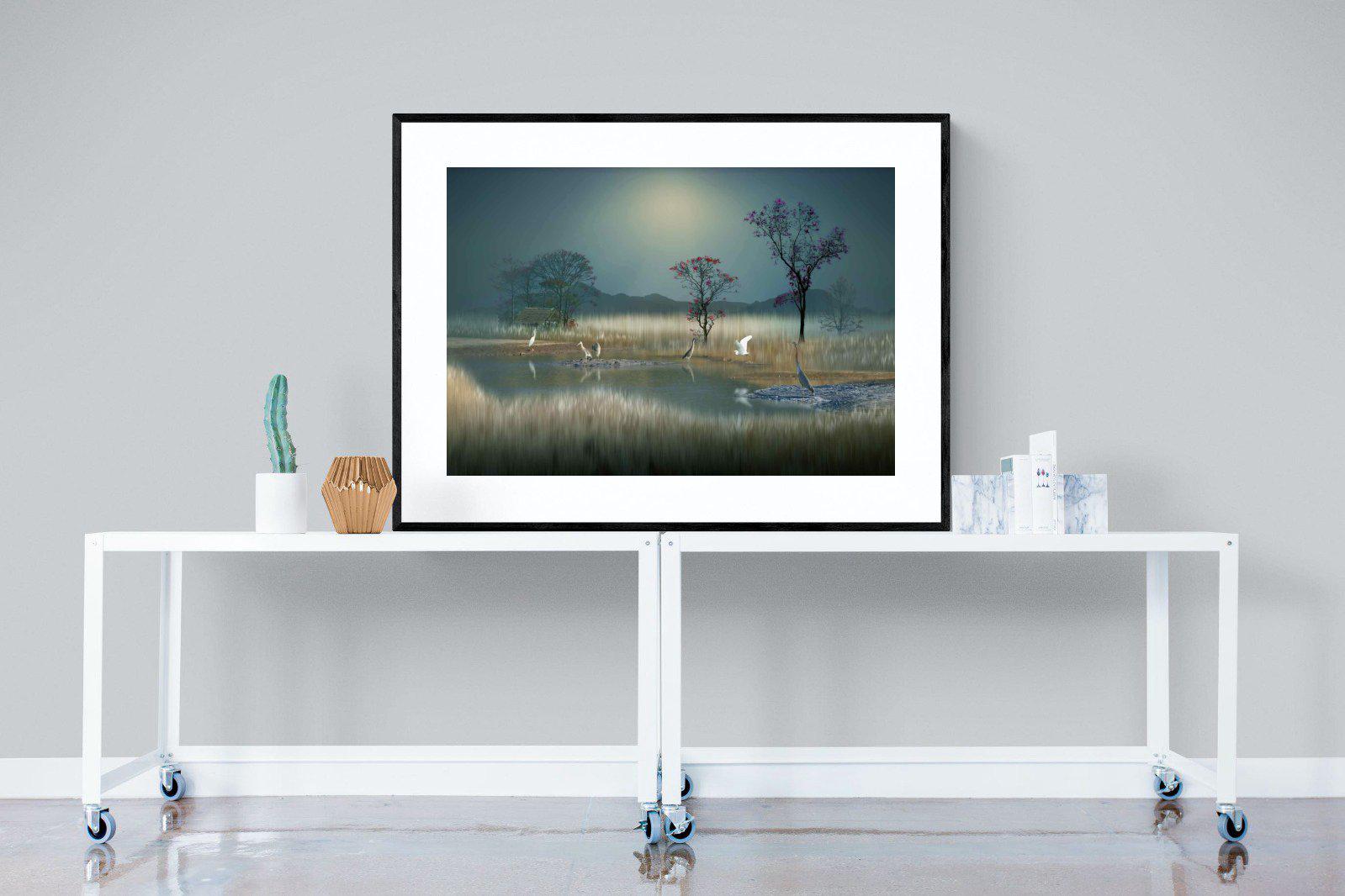 Hidden Calm-Wall_Art-120 x 90cm-Framed Print-Black-Pixalot