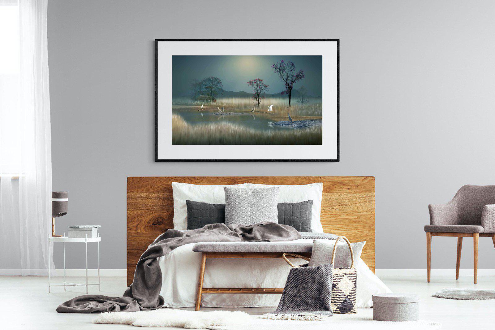 Hidden Calm-Wall_Art-150 x 100cm-Framed Print-Black-Pixalot