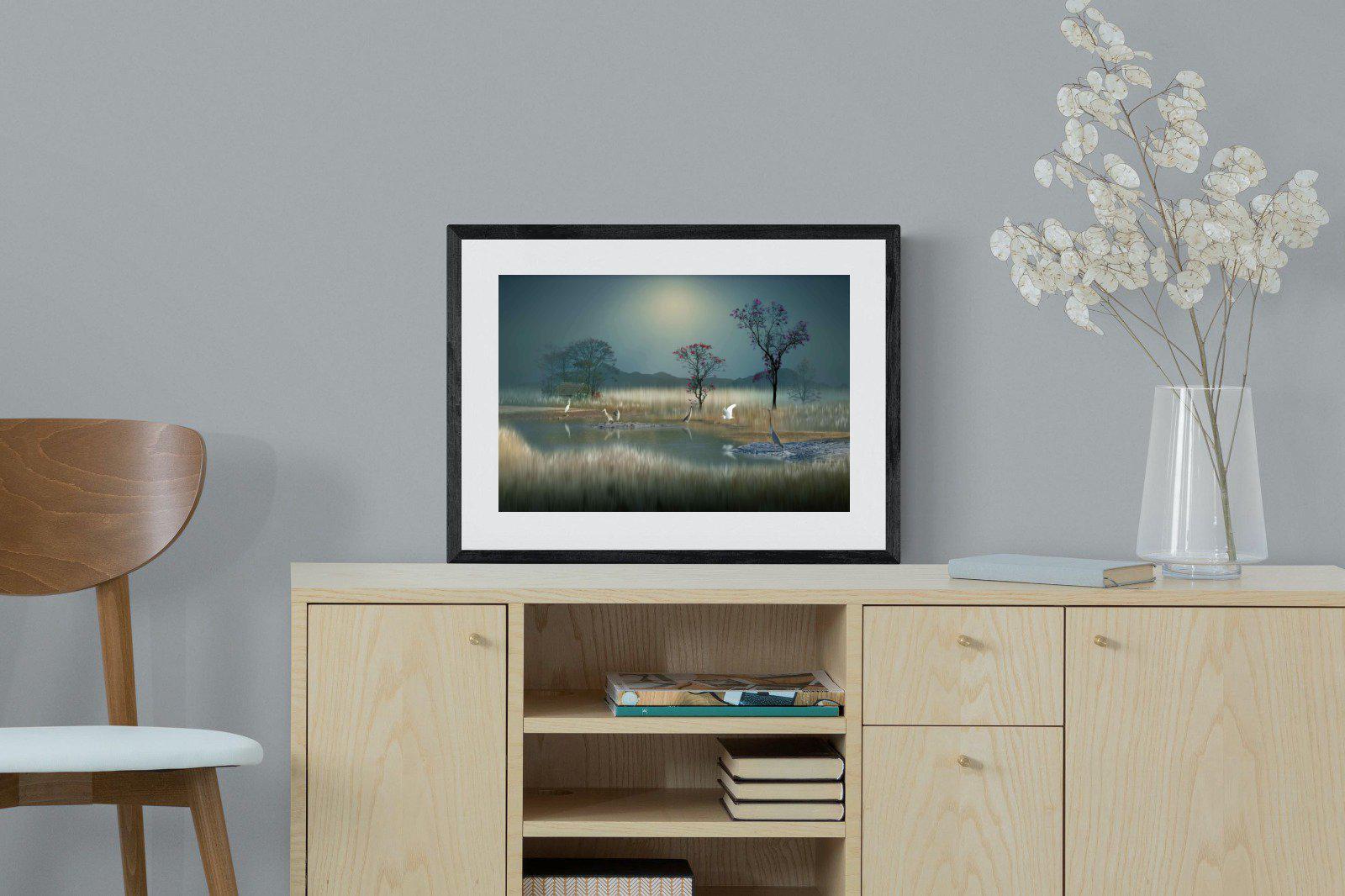 Hidden Calm-Wall_Art-60 x 45cm-Framed Print-Black-Pixalot