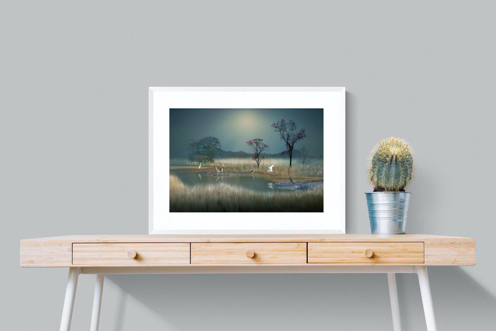 Hidden Calm-Wall_Art-80 x 60cm-Framed Print-White-Pixalot