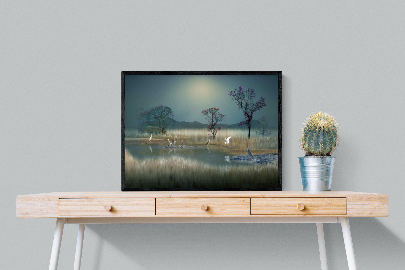 Hidden Calm-Wall_Art-80 x 60cm-Mounted Canvas-Black-Pixalot