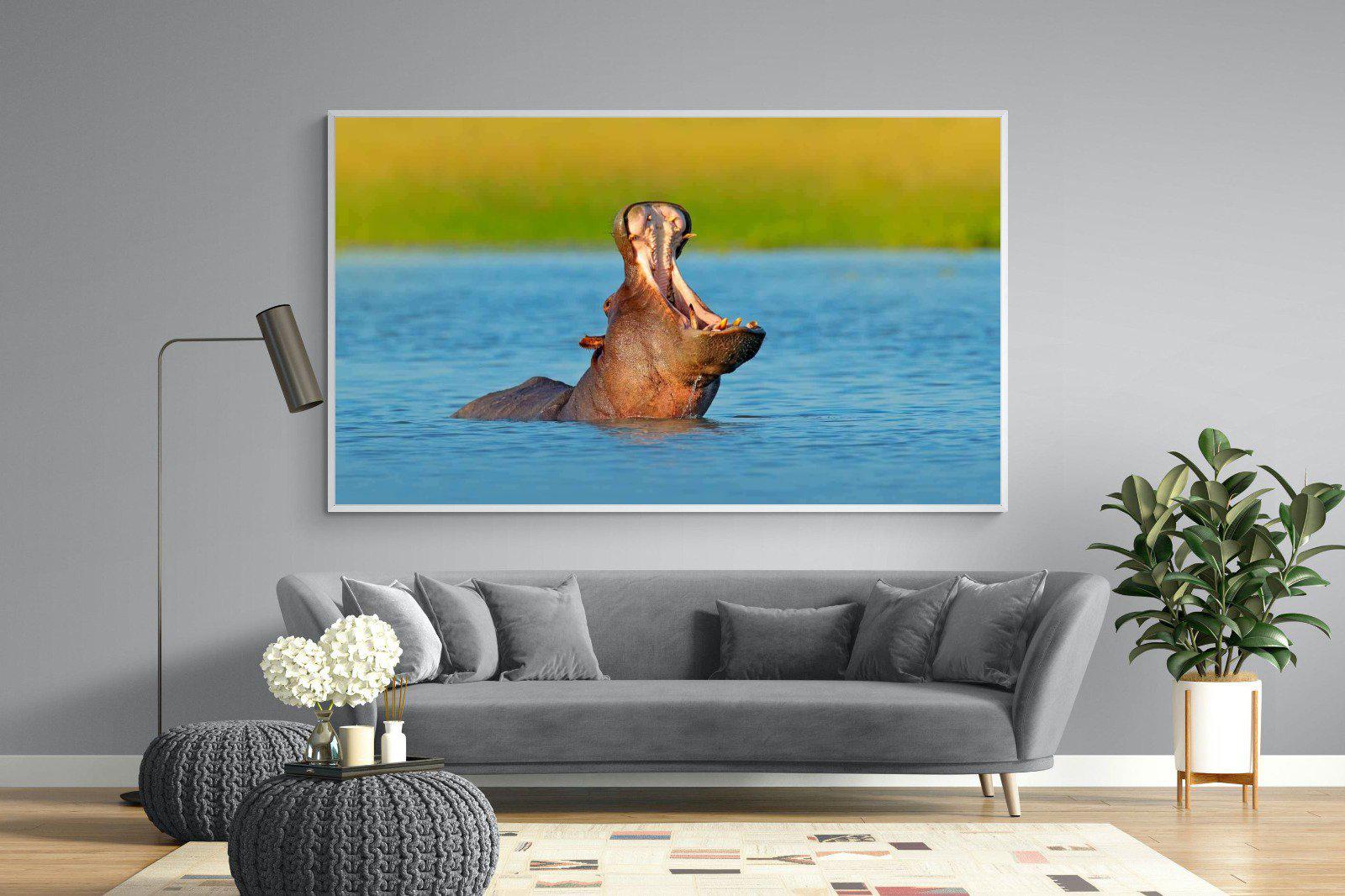 Hippo-Wall_Art-220 x 130cm-Mounted Canvas-White-Pixalot