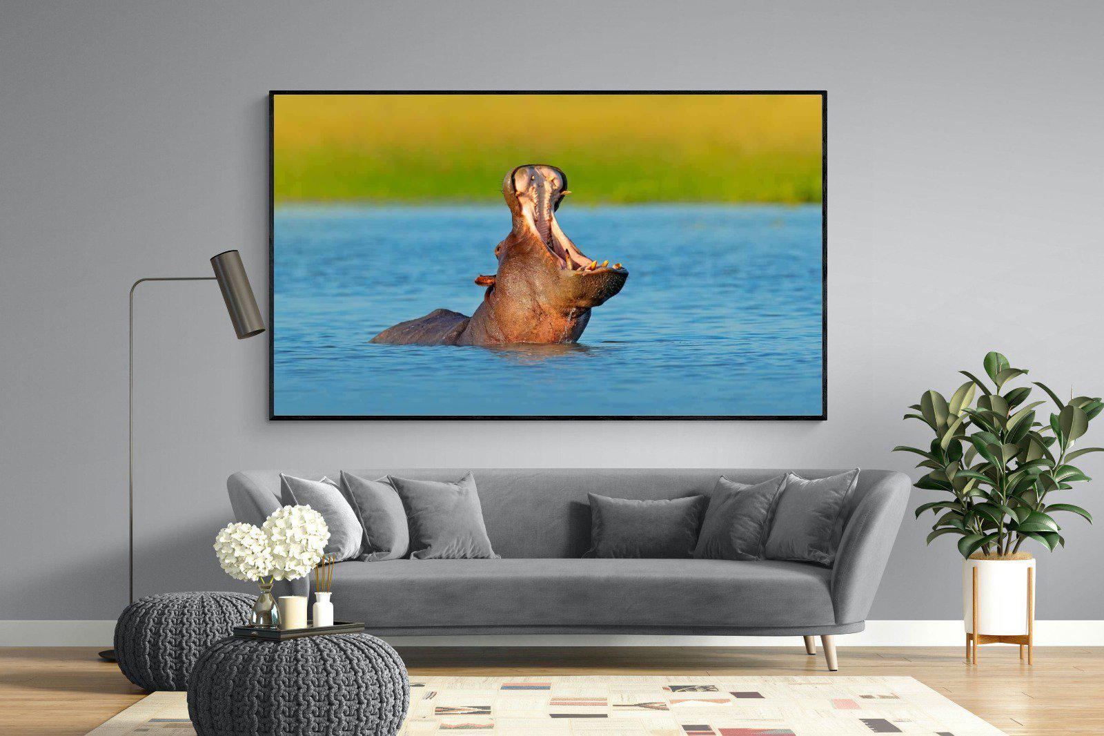 Hippo-Wall_Art-220 x 130cm-Mounted Canvas-Black-Pixalot