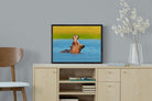 Hippo-Wall_Art-60 x 45cm-Mounted Canvas-Black-Pixalot