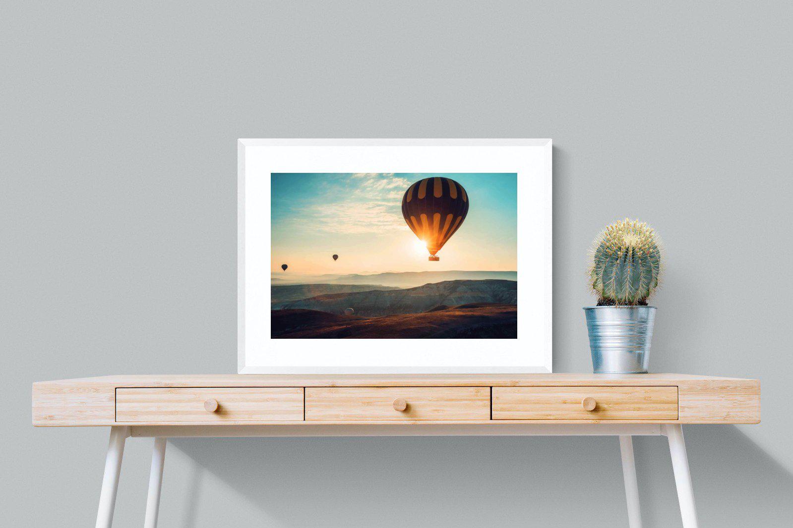 Hot Air-Wall_Art-80 x 60cm-Framed Print-White-Pixalot