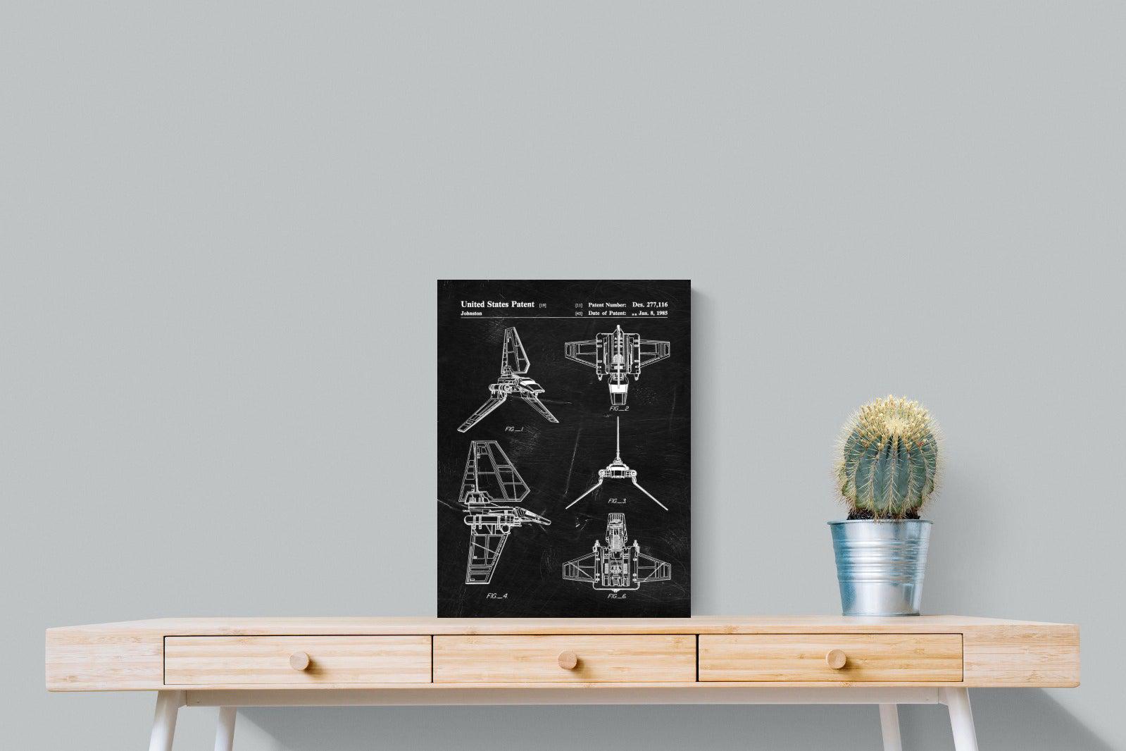 Imperial Shuttle Blueprint-Wall_Art-45 x 60cm-Mounted Canvas-No Frame-Pixalot