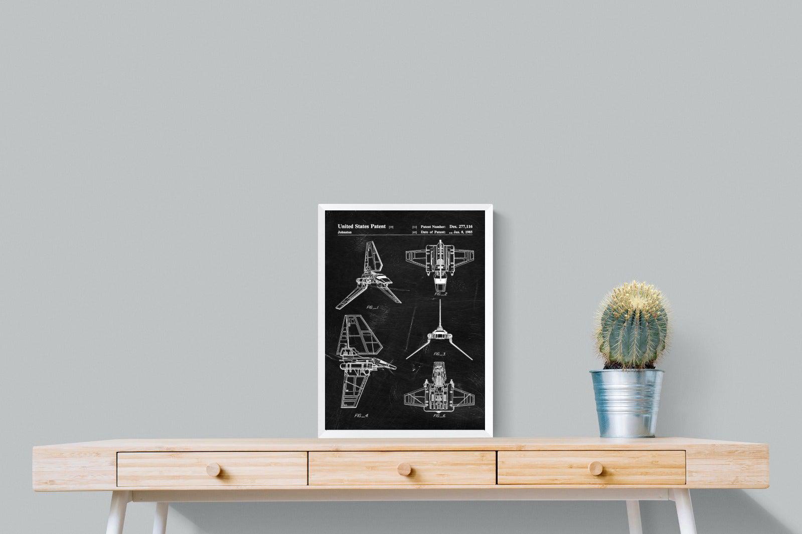 Imperial Shuttle Blueprint-Wall_Art-45 x 60cm-Mounted Canvas-White-Pixalot