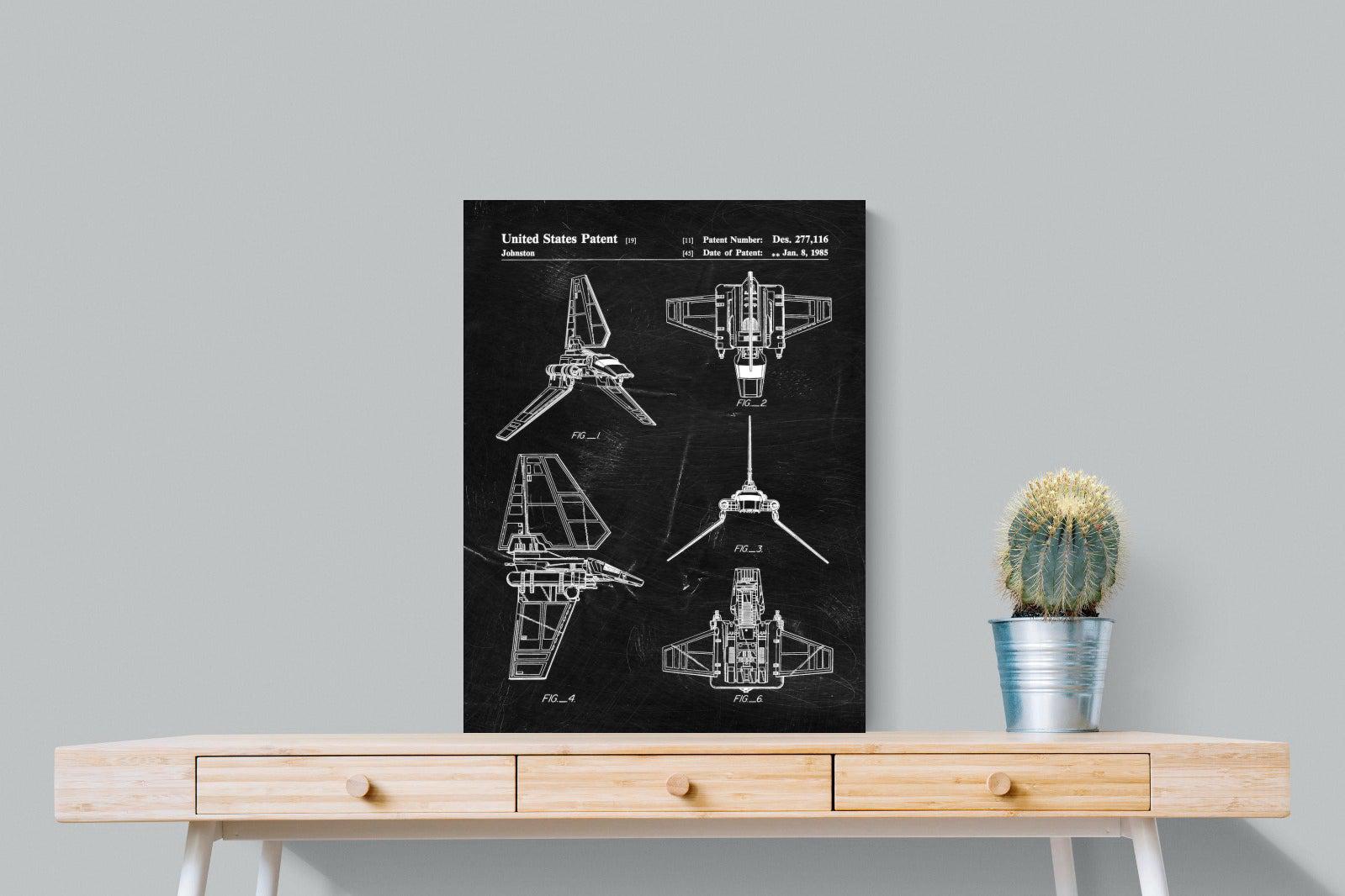 Imperial Shuttle Blueprint-Wall_Art-60 x 80cm-Mounted Canvas-No Frame-Pixalot