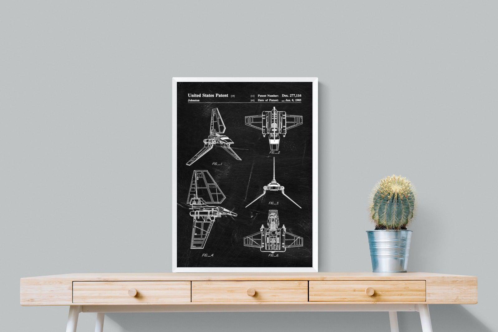 Imperial Shuttle Blueprint-Wall_Art-60 x 80cm-Mounted Canvas-White-Pixalot