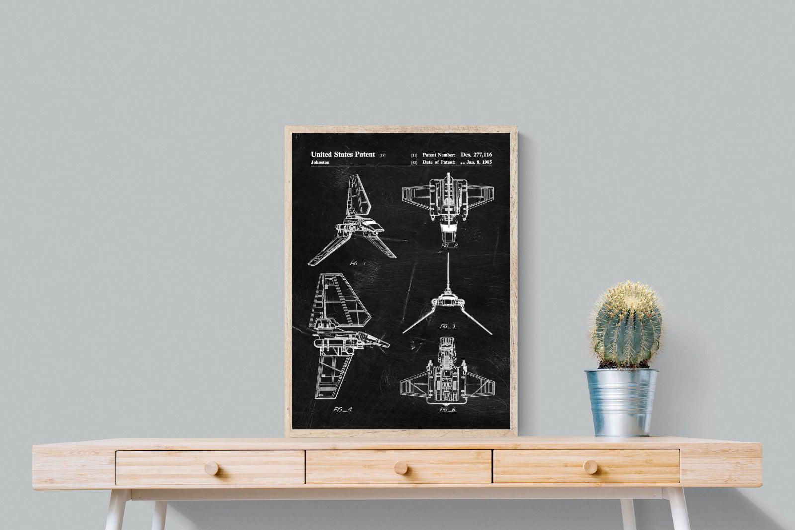 Imperial Shuttle Blueprint-Wall_Art-60 x 80cm-Mounted Canvas-Wood-Pixalot