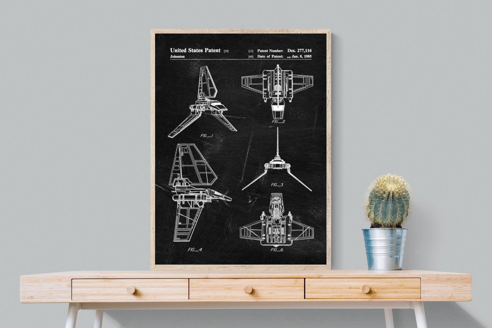 Imperial Shuttle Blueprint-Wall_Art-75 x 100cm-Mounted Canvas-Wood-Pixalot