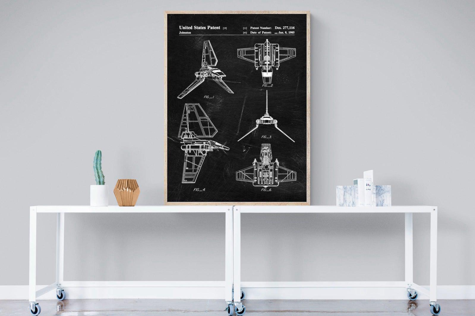 Imperial Shuttle Blueprint-Wall_Art-90 x 120cm-Mounted Canvas-Wood-Pixalot