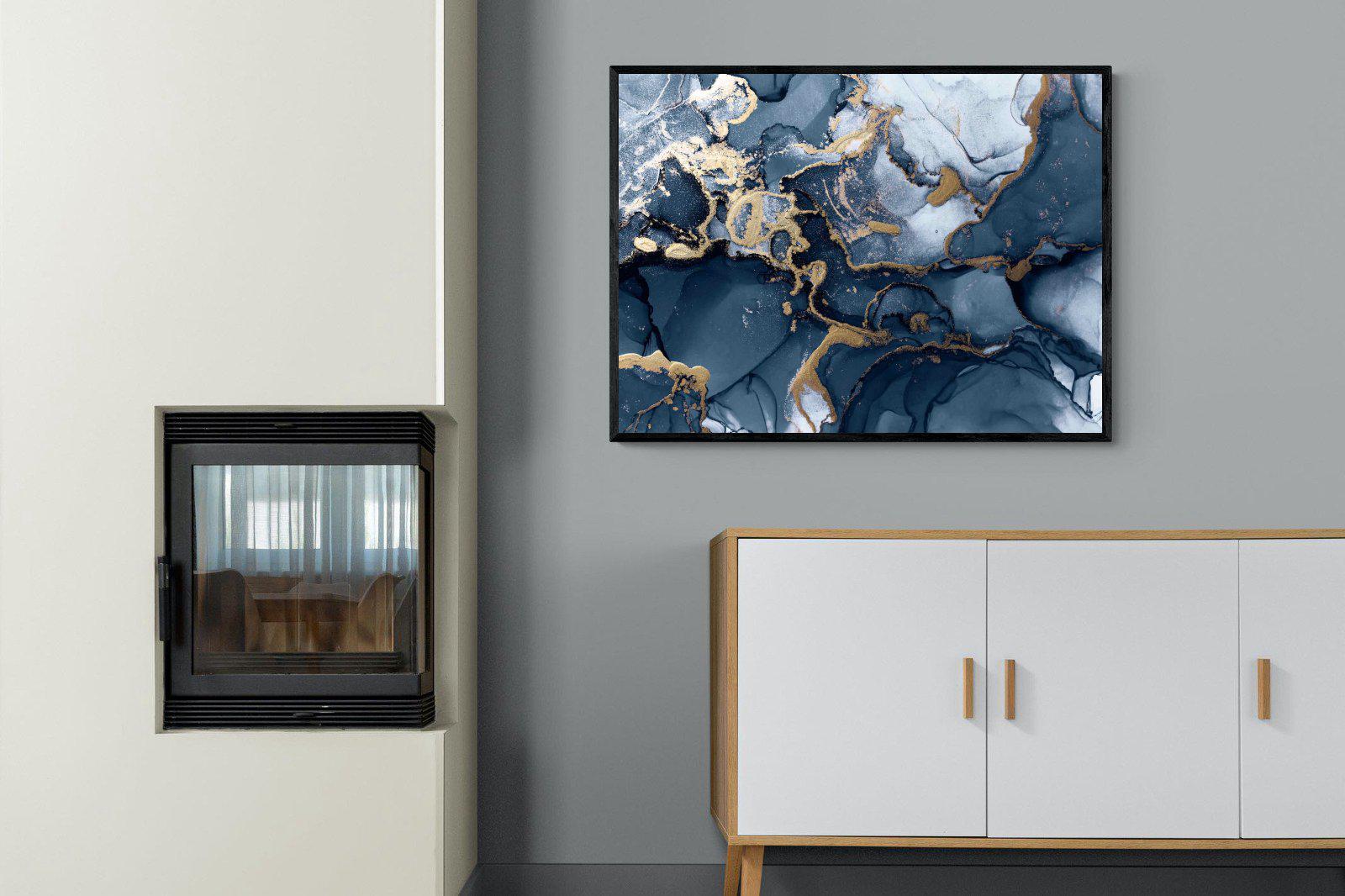 Indigo Ink-Wall_Art-100 x 75cm-Mounted Canvas-Black-Pixalot