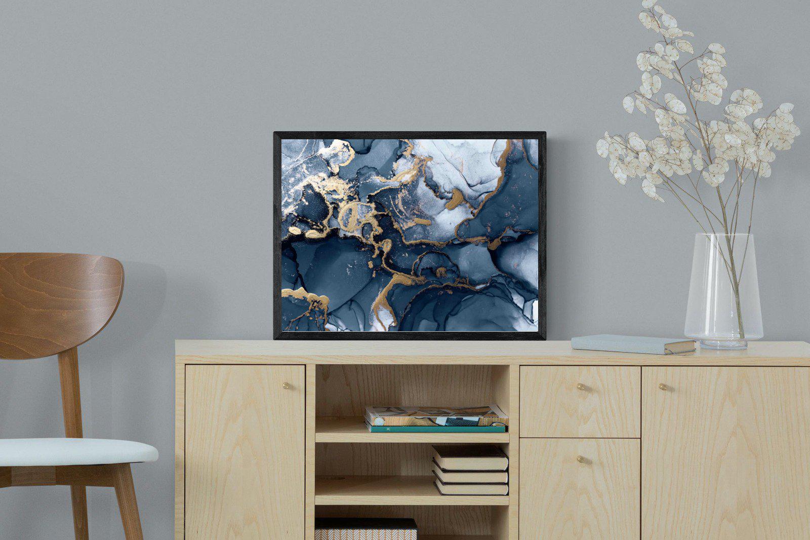 Indigo Ink-Wall_Art-60 x 45cm-Mounted Canvas-Black-Pixalot