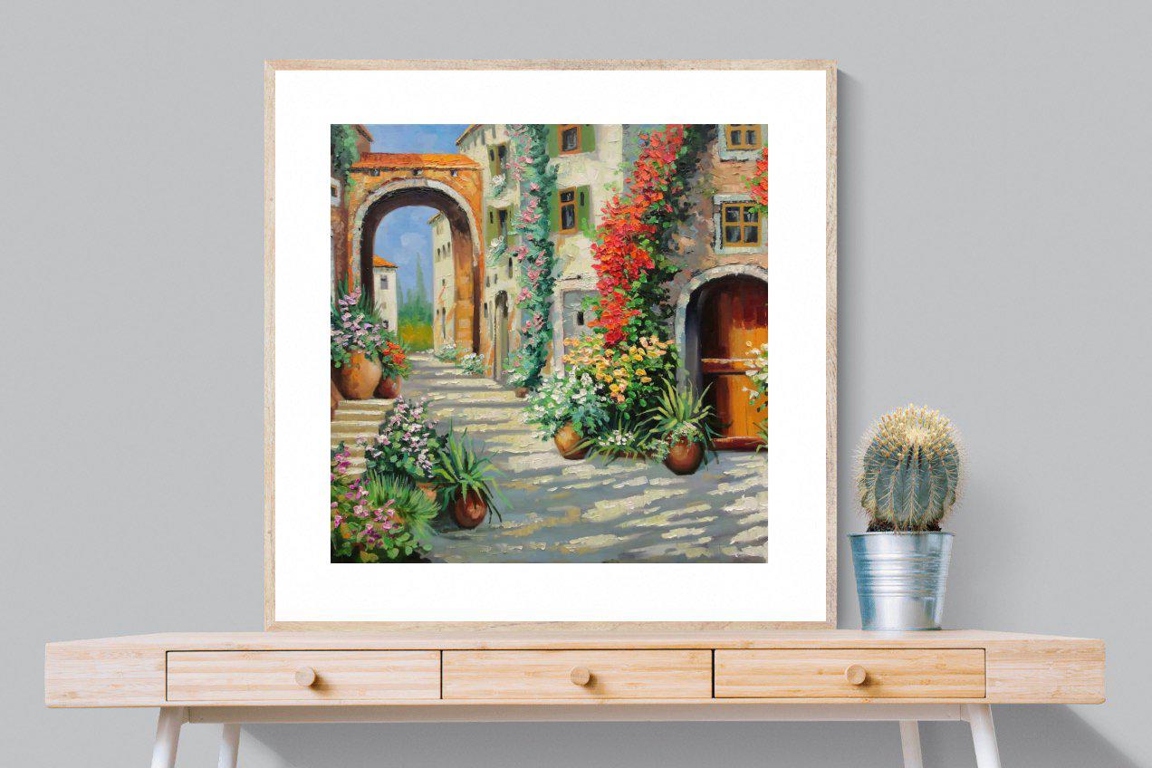 Italian Oil-Wall_Art-100 x 100cm-Framed Print-Wood-Pixalot