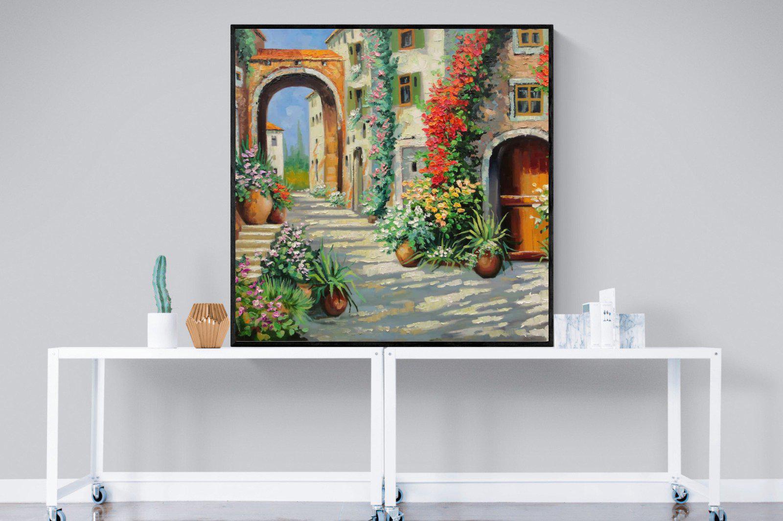 Italian Oil-Wall_Art-120 x 120cm-Mounted Canvas-Black-Pixalot