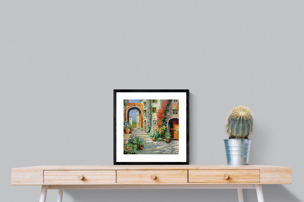 Italian Oil-Wall_Art-50 x 50cm-Framed Print-Black-Pixalot