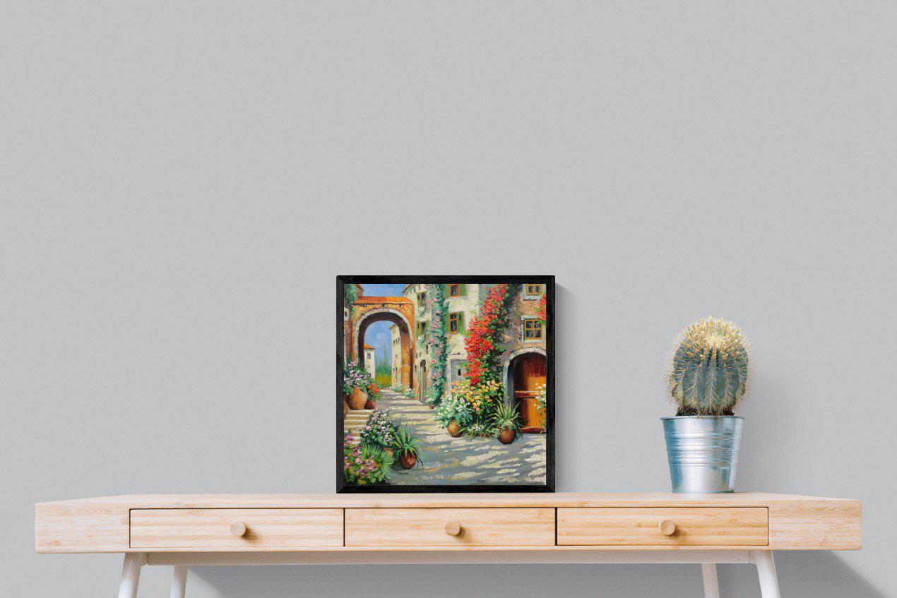 Italian Oil-Wall_Art-50 x 50cm-Mounted Canvas-Black-Pixalot