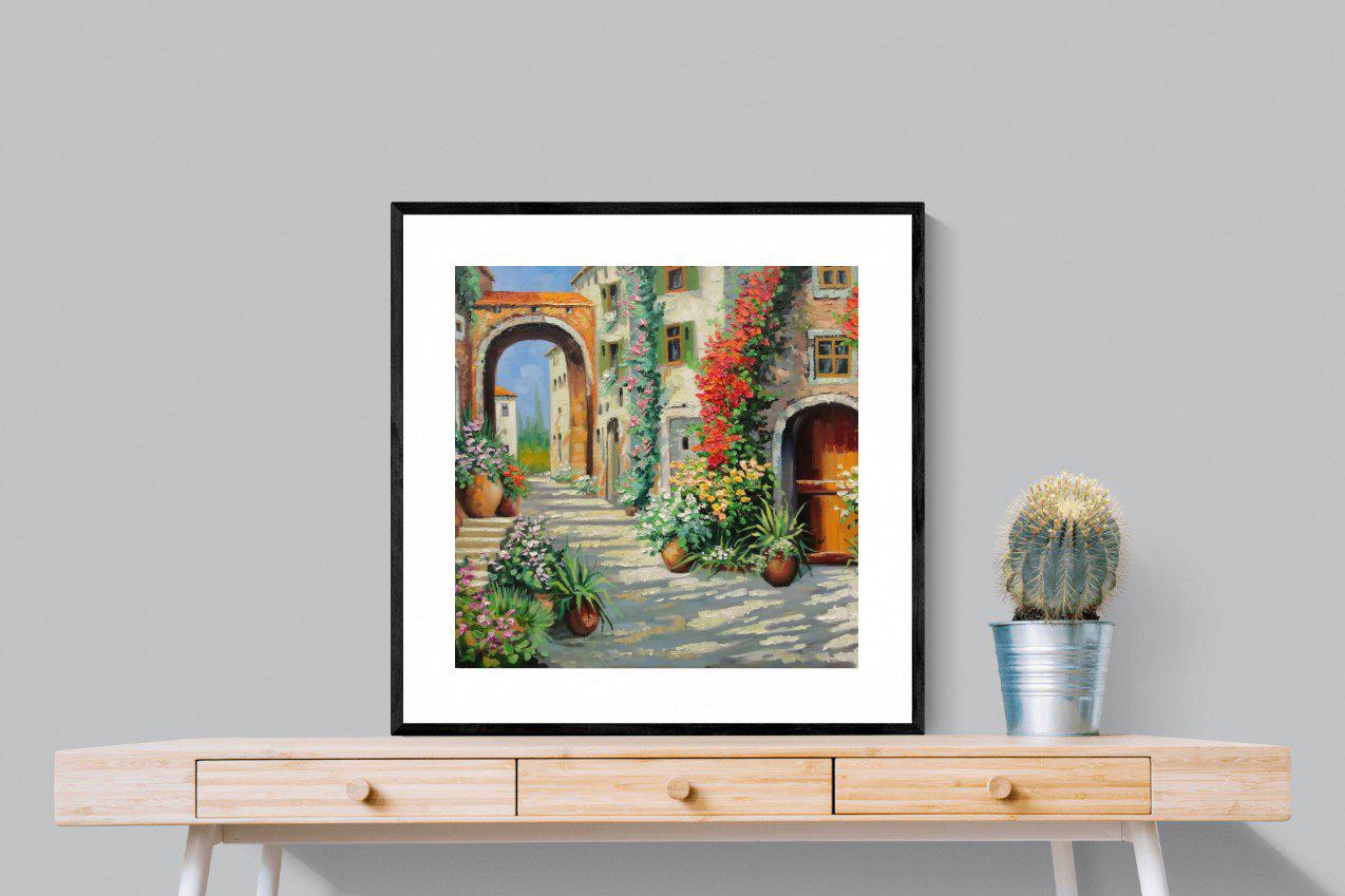 Italian Oil-Wall_Art-80 x 80cm-Framed Print-Black-Pixalot