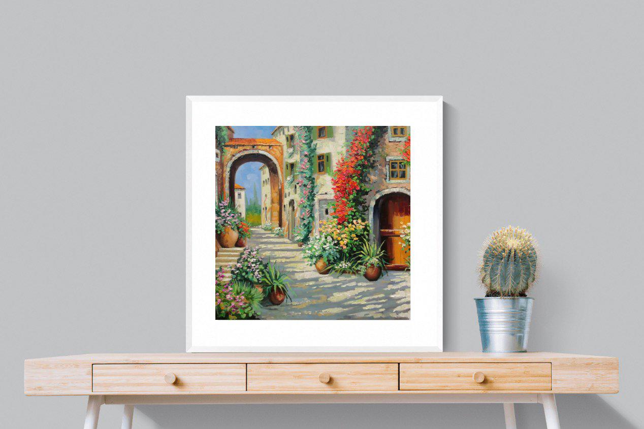 Italian Oil-Wall_Art-80 x 80cm-Framed Print-White-Pixalot