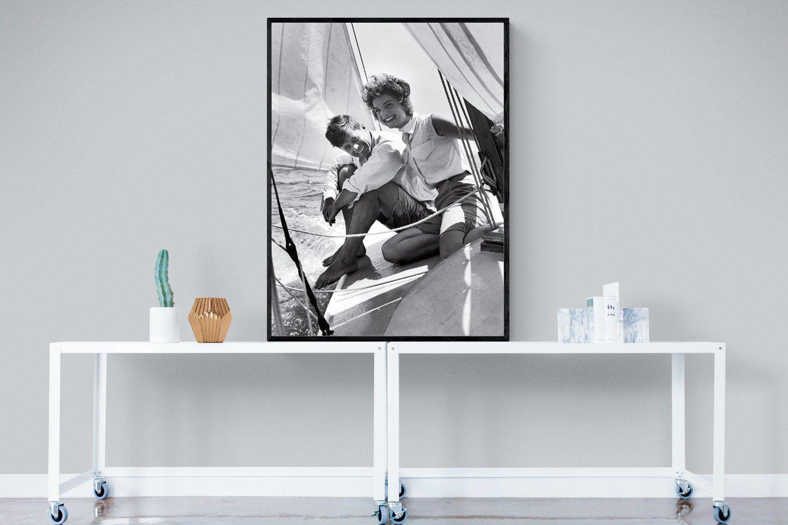 JFK-Wall_Art-90 x 120cm-Mounted Canvas-Black-Pixalot